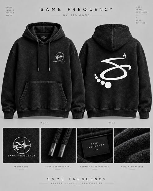 Same Frequency S-Back Acid Wash Hoodie — Black approved exact-art rendering
