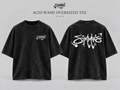 SIMMONS Acid Wash Oversized Tee — Black labeled mockup